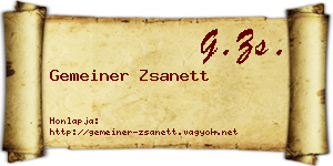 Gemeiner Zsanett névjegykártya
